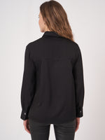 Load image into Gallery viewer, Repeat Silk shirt with side slits
