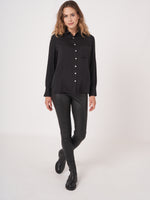 Load image into Gallery viewer, Repeat Silk shirt with side slits
