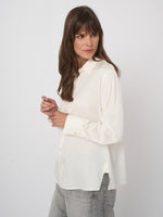 Load image into Gallery viewer, Repeat Loose Fit Silk Shirt with Side Slits
