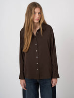 Load image into Gallery viewer, Repeat Silk shirt with side slits
