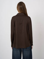 Load image into Gallery viewer, Repeat Silk shirt with side slits
