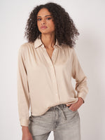Load image into Gallery viewer, Repeat Loose fit silk shirt blouse
