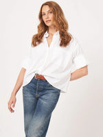 Load image into Gallery viewer, Repeat Soft Poplin Shirt With Turn-Up Cuff
