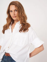 Load image into Gallery viewer, Repeat Soft Poplin Shirt With Turn-Up Cuff
