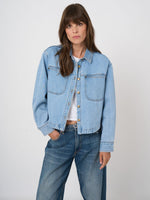 Load image into Gallery viewer, Repeat Women’s denim cotton shirt jacket
