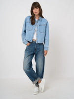 Load image into Gallery viewer, Repeat Women’s denim cotton shirt jacket

