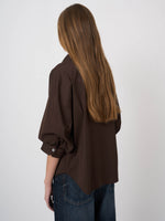 Load image into Gallery viewer, Repeat Stretch Cotton Poplin Blouse with Layered Sleeves
