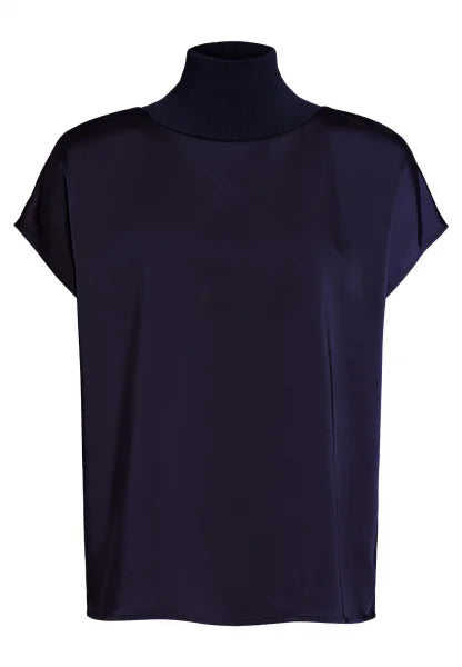 Marc Aurel Satin top with knitted cuffs