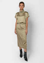 Load image into Gallery viewer, Marc Aurel Satin top with knitted cuffs
