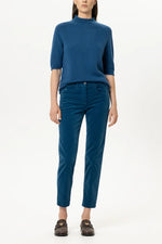 Load image into Gallery viewer, Luisa Cerano Skinny velvet pants in Sapphire
