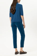 Load image into Gallery viewer, Luisa Cerano Skinny velvet pants in Sapphire
