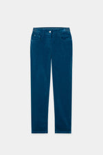 Load image into Gallery viewer, Luisa Cerano Skinny velvet pants in Sapphire
