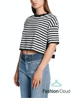 Load image into Gallery viewer, Marc Cain Striped Crop Sweater
