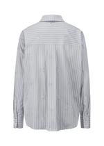 Load image into Gallery viewer, Riani Embroidered Blouse in Grey Stripe
