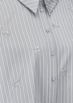 Load image into Gallery viewer, Riani Embroidered Blouse in Grey Stripe
