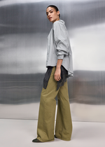 Load image into Gallery viewer, Riani Embroidered Blouse in Grey Stripe
