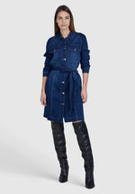 Load image into Gallery viewer, Marc Aurel Dress made of light blue denim
