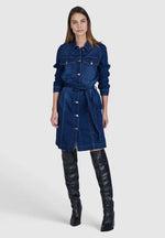 Load image into Gallery viewer, Marc Aurel Dress made of light blue denim
