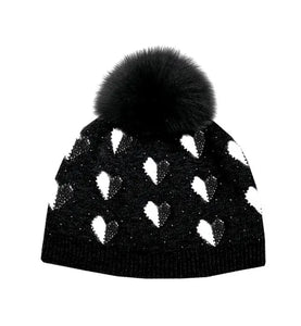 Mitchie 2 tone Hat with Crystal Hearts
