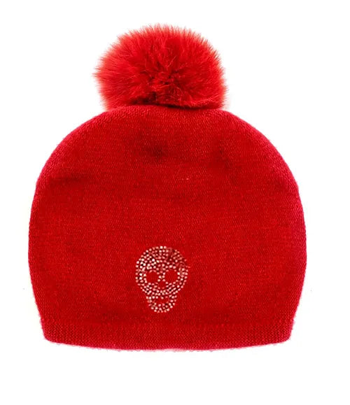 Mitchie Red Hat with Crystal Skull