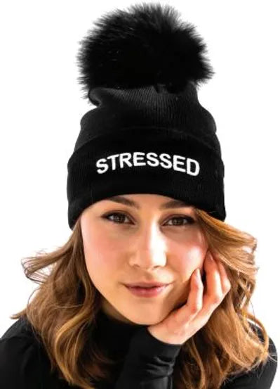 Mitchie Black Stressed Hat