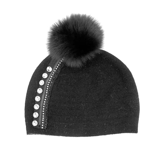 Mitchie Hat Black with zipper design