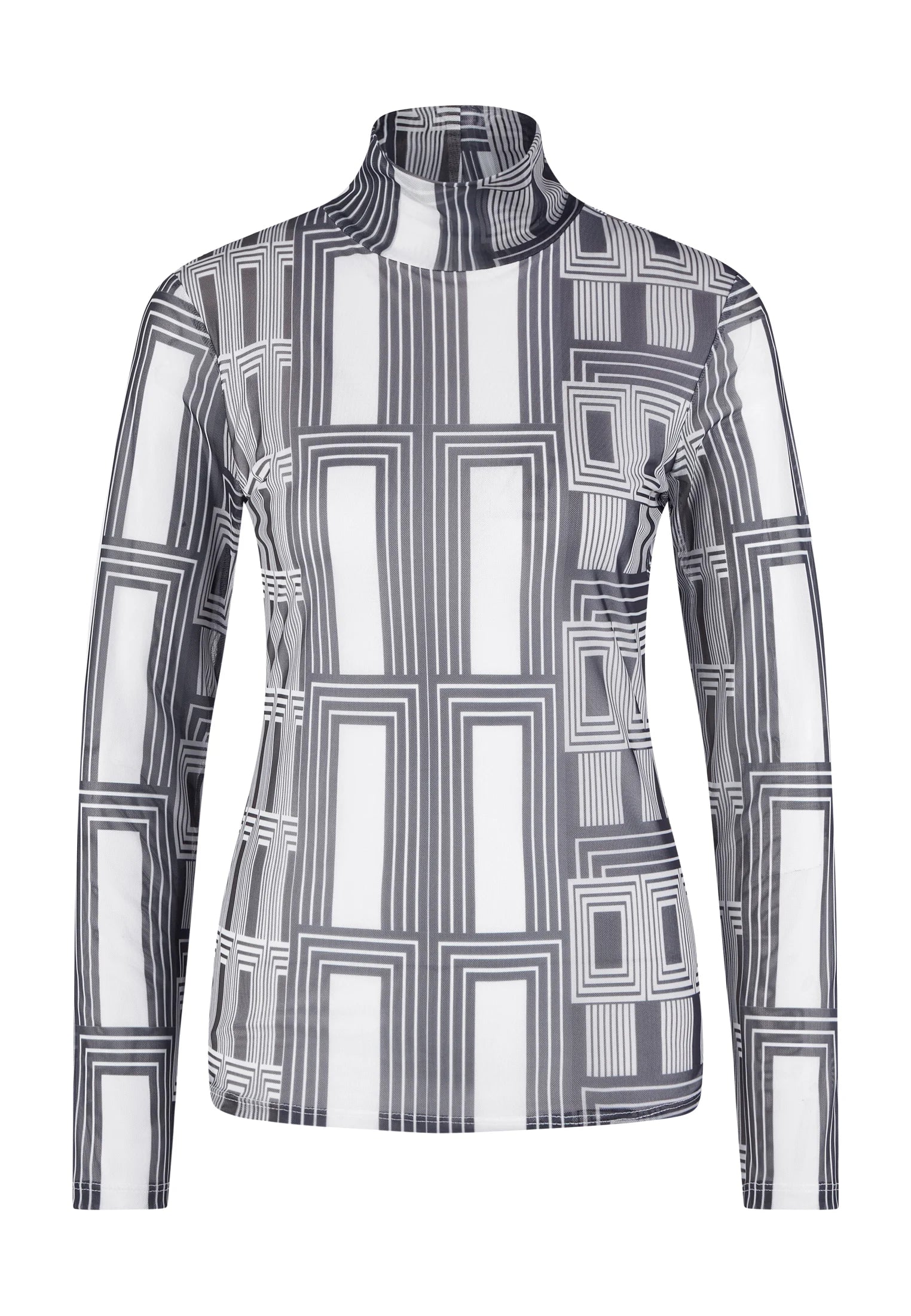 Marc Aurel Mesh shirt with art deco print