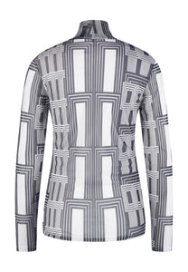 Marc Aurel Mesh shirt with art deco print