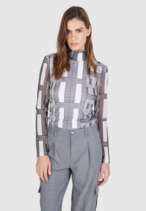 Marc Aurel Mesh shirt with art deco print