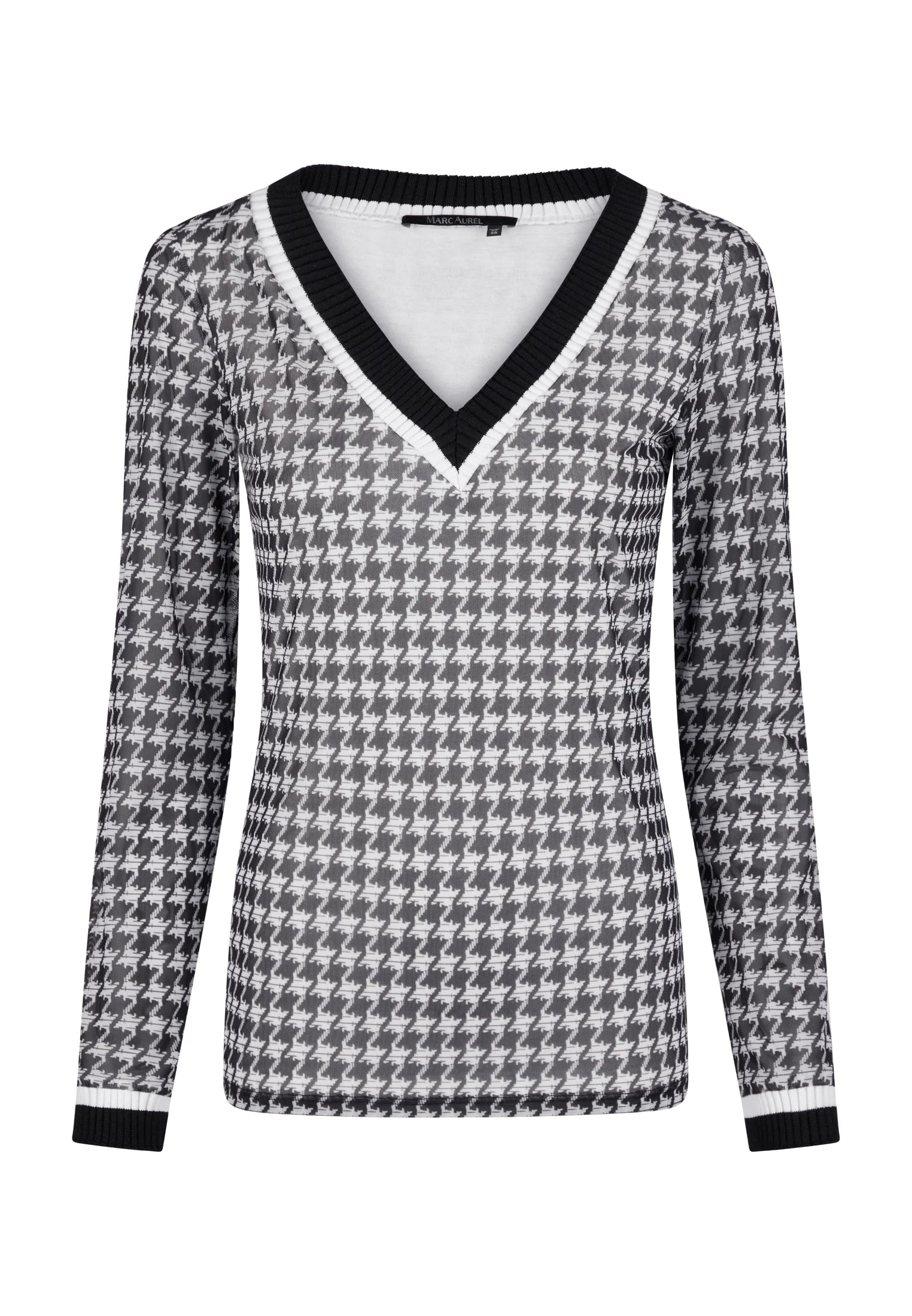 Marc Aurel Mesh shirt with houndstooth pattern