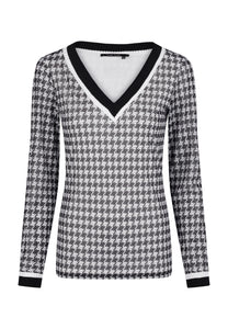 Marc Aurel Mesh shirt with houndstooth pattern