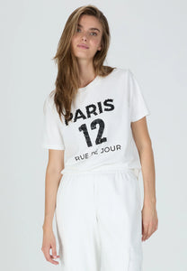 Marc Aurel T-shirt with embroidered Paris