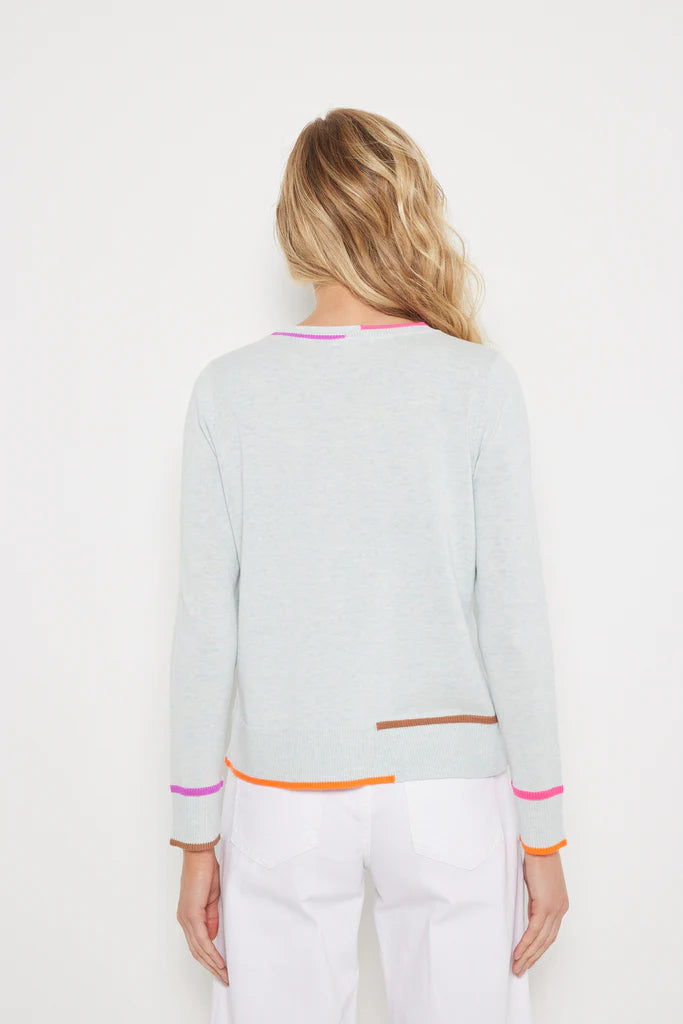 Lisa Todd Sweater In Line Iced Blue