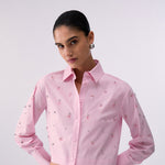 Load image into Gallery viewer, Liu-Jo Boxy shirt with bejewelled embellishment
