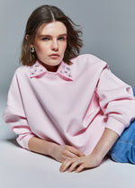 Load image into Gallery viewer, Liu-Jo Sweatshirt with Detachable jewelled collar
