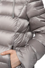 Load image into Gallery viewer, Gerry Weber Long Silver Puffer Coat
