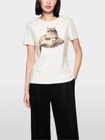 Load image into Gallery viewer, Marc Cain T-shirt with cat print and details

