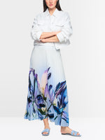 Load image into Gallery viewer, Marc Cain Pleated midi skirt with lily print
