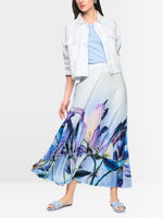 Load image into Gallery viewer, Marc Cain Pleated midi skirt with lily print
