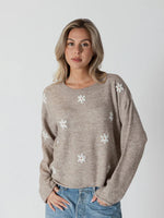 Load image into Gallery viewer, Lyle &amp; Luxe Oat/Flower sweater Aidendaisy
