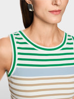 Load image into Gallery viewer, Marc Cain Striped stretch cotton top

