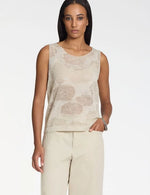 Load image into Gallery viewer, Sara Pacini Linen sleeveless sweater – cotton flowers
