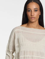 Load image into Gallery viewer, Sara Pacini Cropped sweater – linen jacquard
