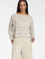 Load image into Gallery viewer, Sara Pacini Cropped sweater – linen jacquard
