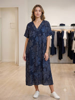 Load image into Gallery viewer, Linen Dress in a Beige Print or Blue Print
