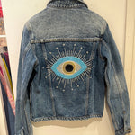 Load image into Gallery viewer, Denim Jacket with Beaded Eye
