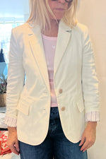 Load image into Gallery viewer, Kerri Rosenthal White Summer Blazer

