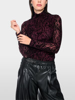 Load image into Gallery viewer, Marc Cain Sheer shirt with velvet details
