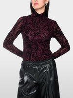 Load image into Gallery viewer, Marc Cain Sheer shirt with velvet details
