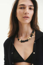 Load image into Gallery viewer, Iskin Sister BAUHAUS NECKLACE ROUND - BLACK+GOLD
